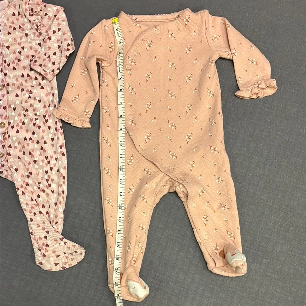 Blush Pink Heart Nicole Hiller and Floral Baby One-Piece Carter’s Bundle